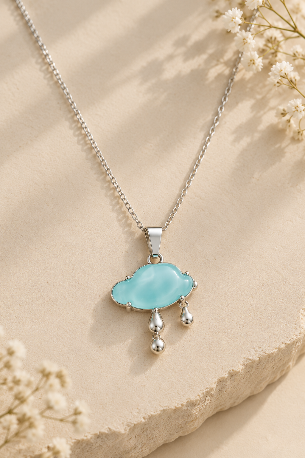 Celestia Aqua Pendant Necklace