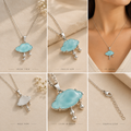 Celestia Aqua Pendant Necklace