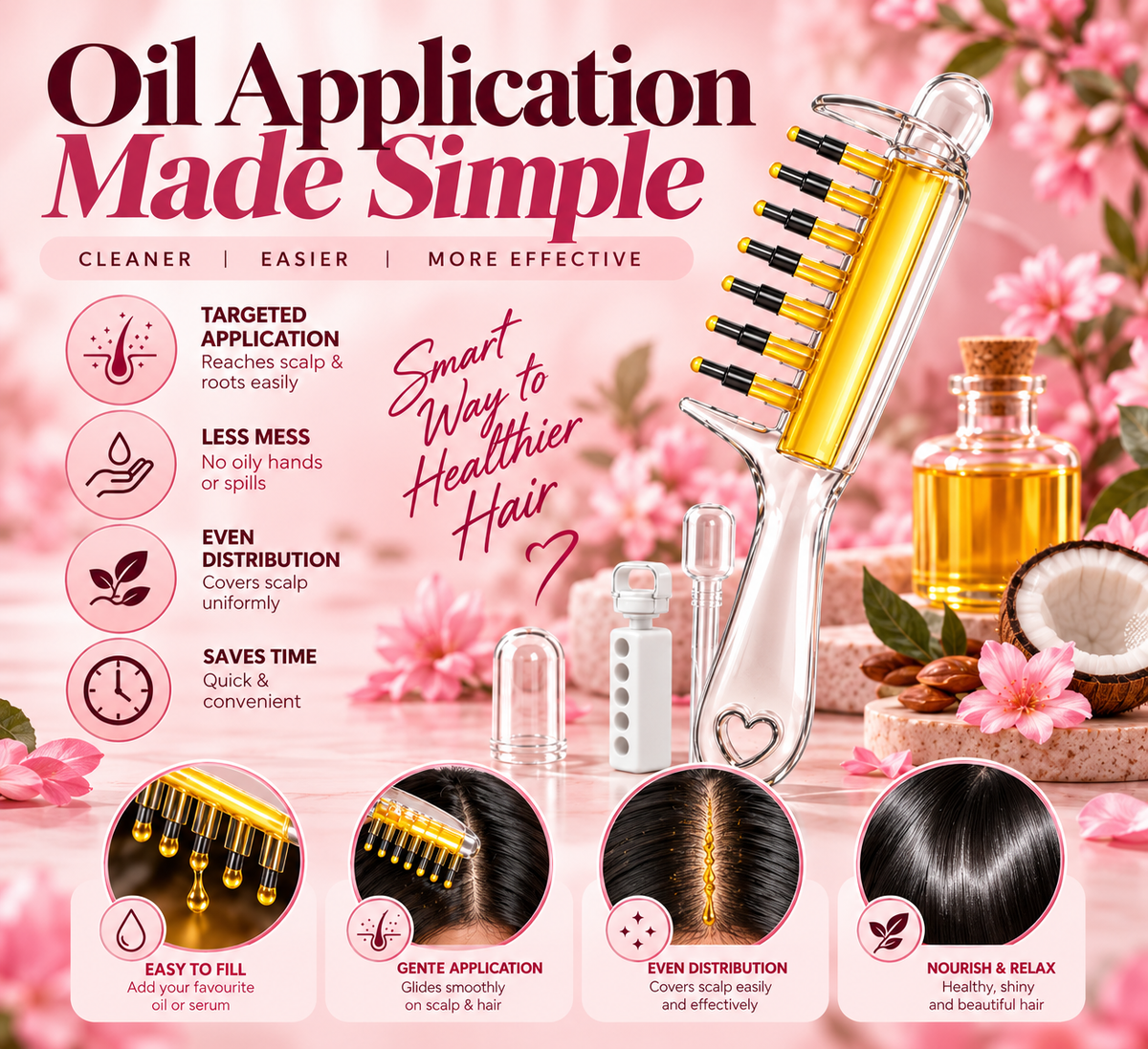 GILTnCO Hair Oil Applicator Comb